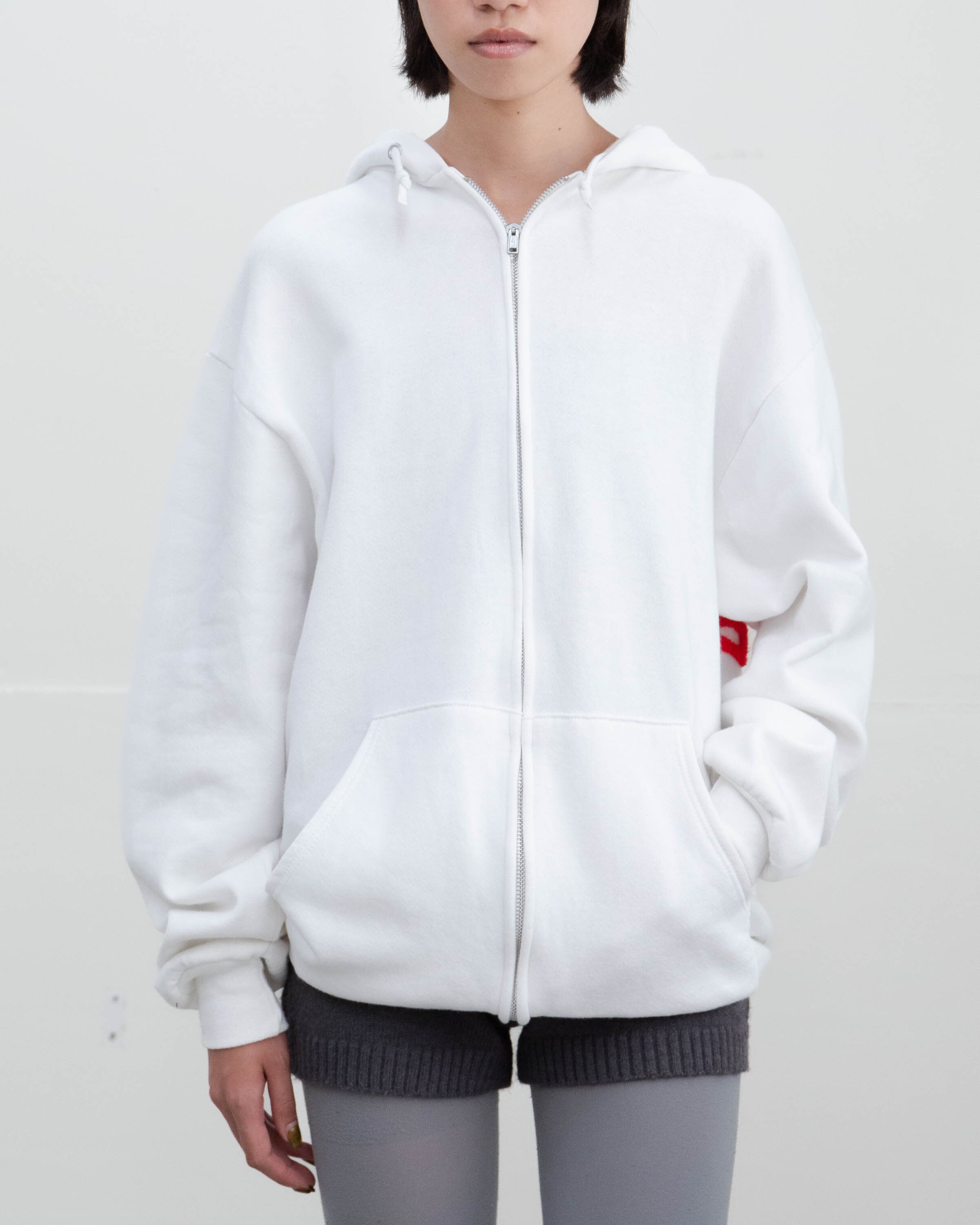 luik 1990s oversized lace-up hoodie パーカー 1990s chenille embroidered zip hoodie | LUIK FINN