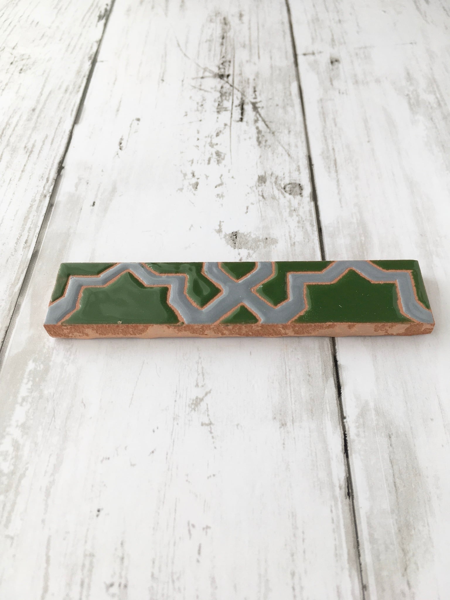 受注生産品】スペインタイルのカトラリーレスト5個セット 木製フレーム