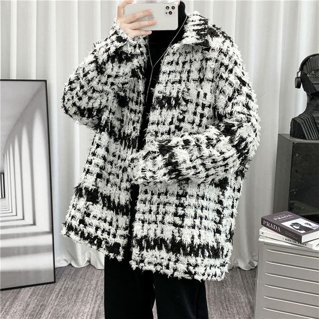 予約販売】ジャケット チェック柄 ショート丈 アウター メンズ