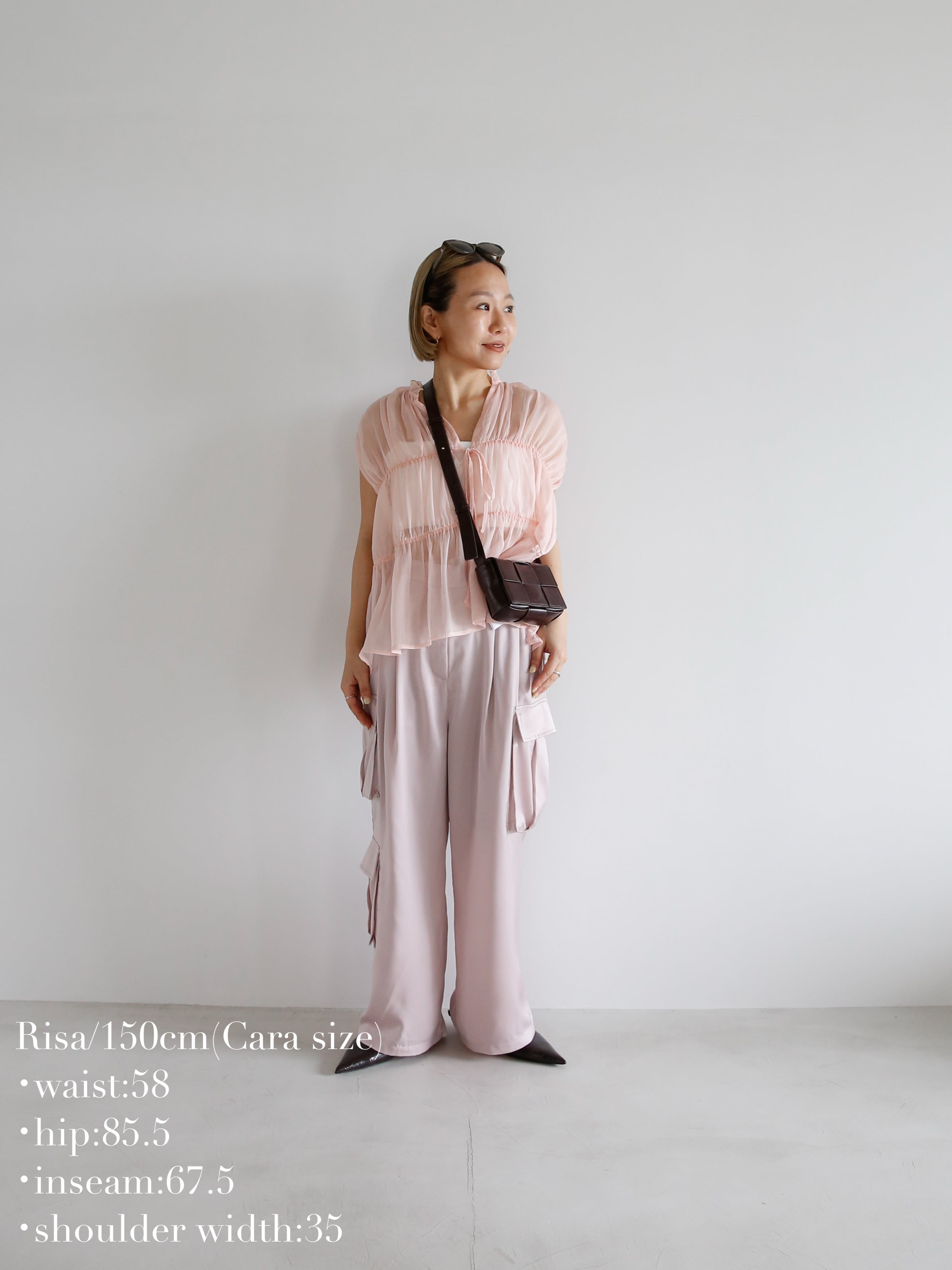 SHIRRING DESIGN BLOUSE サイズ1 triple shirring sleeveless blouse | Katrin TOKYO