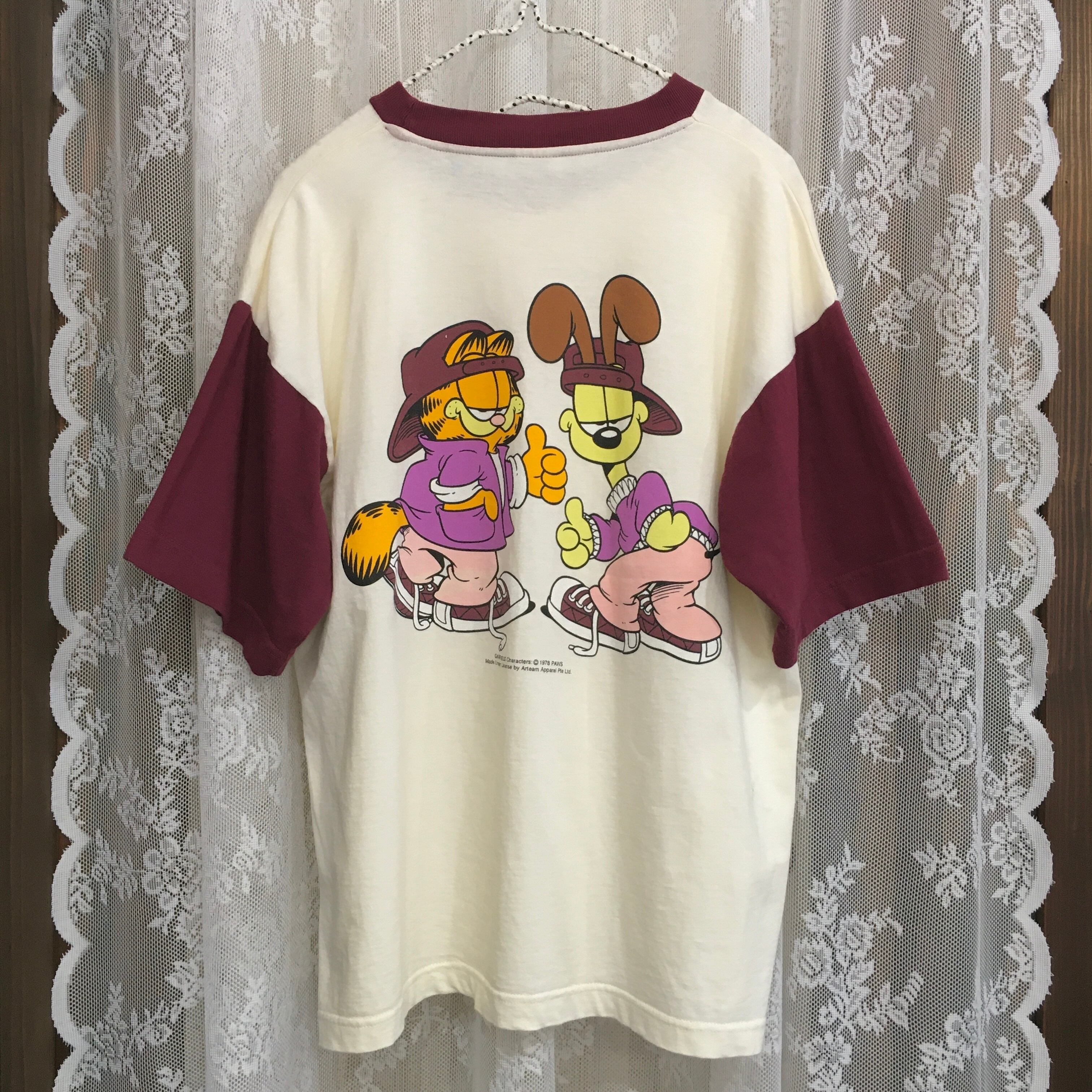 Garfield back print big tee 〈レトロ古着 ガーフィールド バック