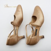 社交ダンス 衣装 スタンダード シューズ 24 1/2サイズ ブラウン系 ケントダンス Kentdance 無地 シンプル 明るい ストラップ 日本製 練習 レッスン 光沢 高級感 イベント ステージ ダンス衣装 ダンスシューズ