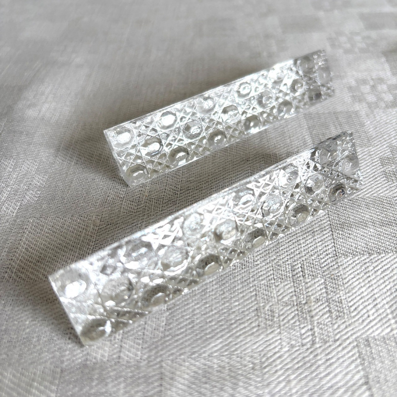 カトラリーレスト　ガラス製　ナイフレスト 2個セット　箸置き　クリスタル 12twep2