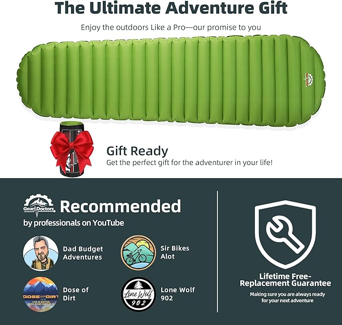 Gear Doctors Apollo air エアマット　新品未使用　送料込み Amazon.com : Gear Doctors ApolloAir 5.2 R-Value [17oz] Ultralight