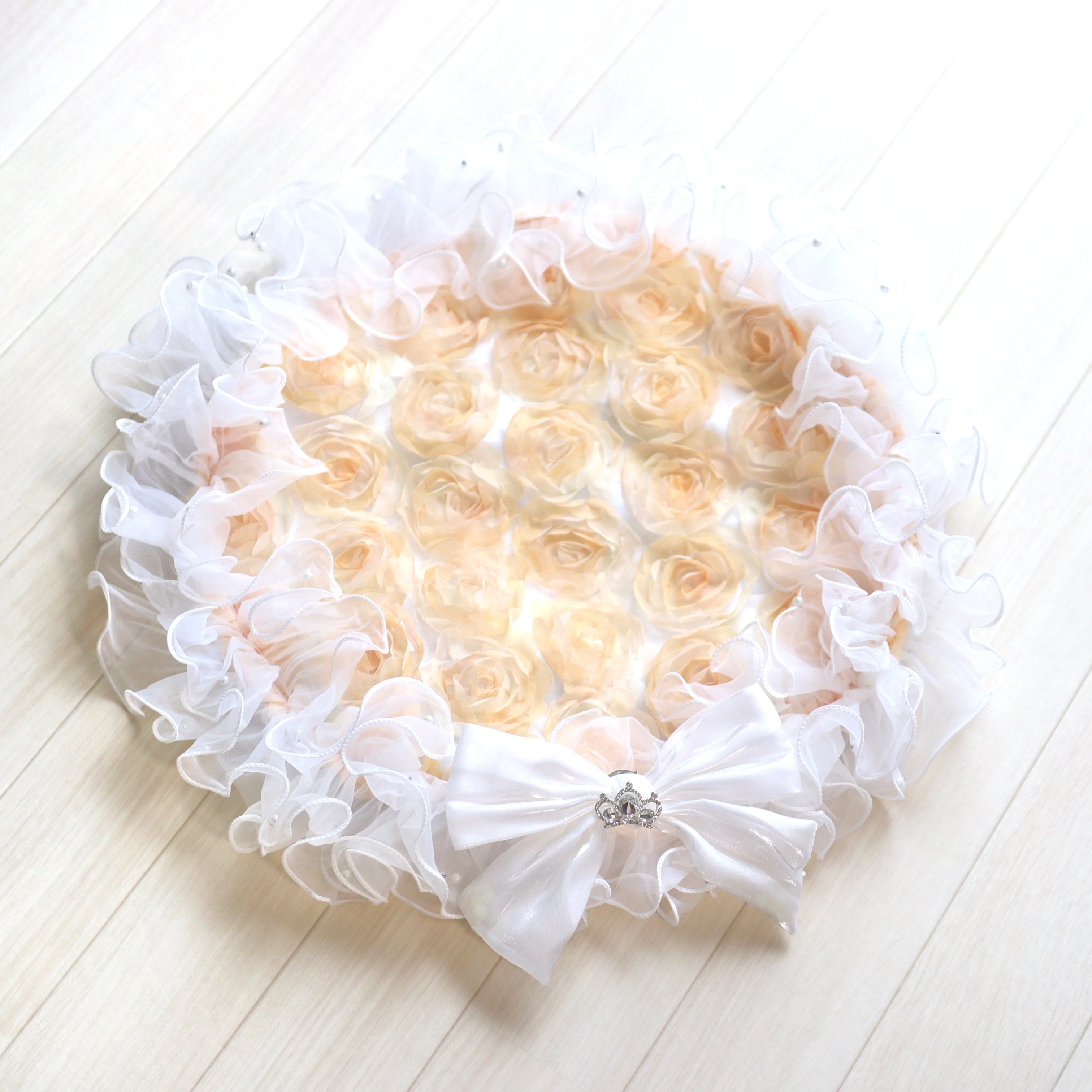 即納】再販なし❗️在庫限り❗️パールフリルカフェマット 直径45cm
