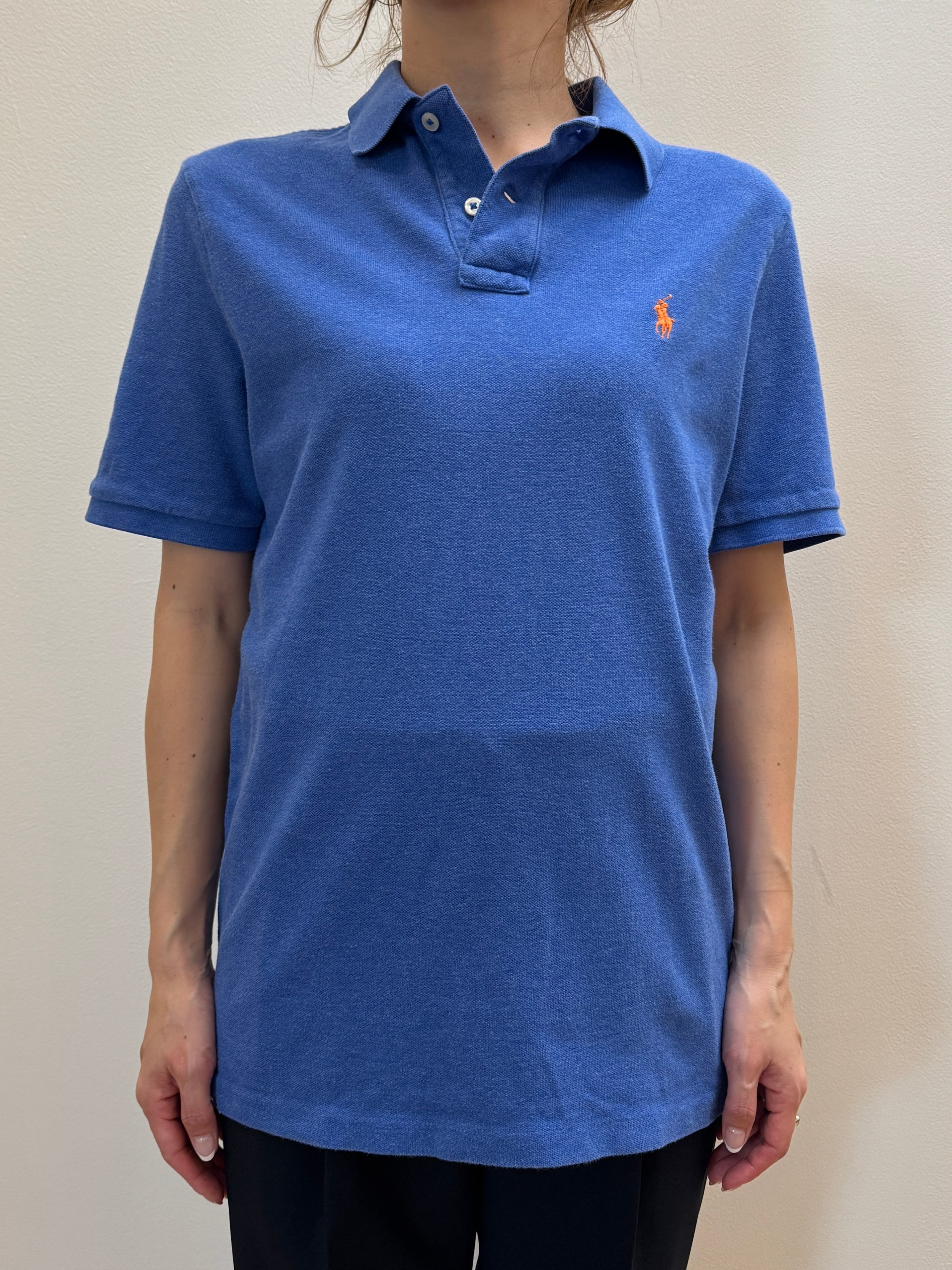 CU9-17 USED Ralph Lauren POLO SHIRT -SP- "BLUE"