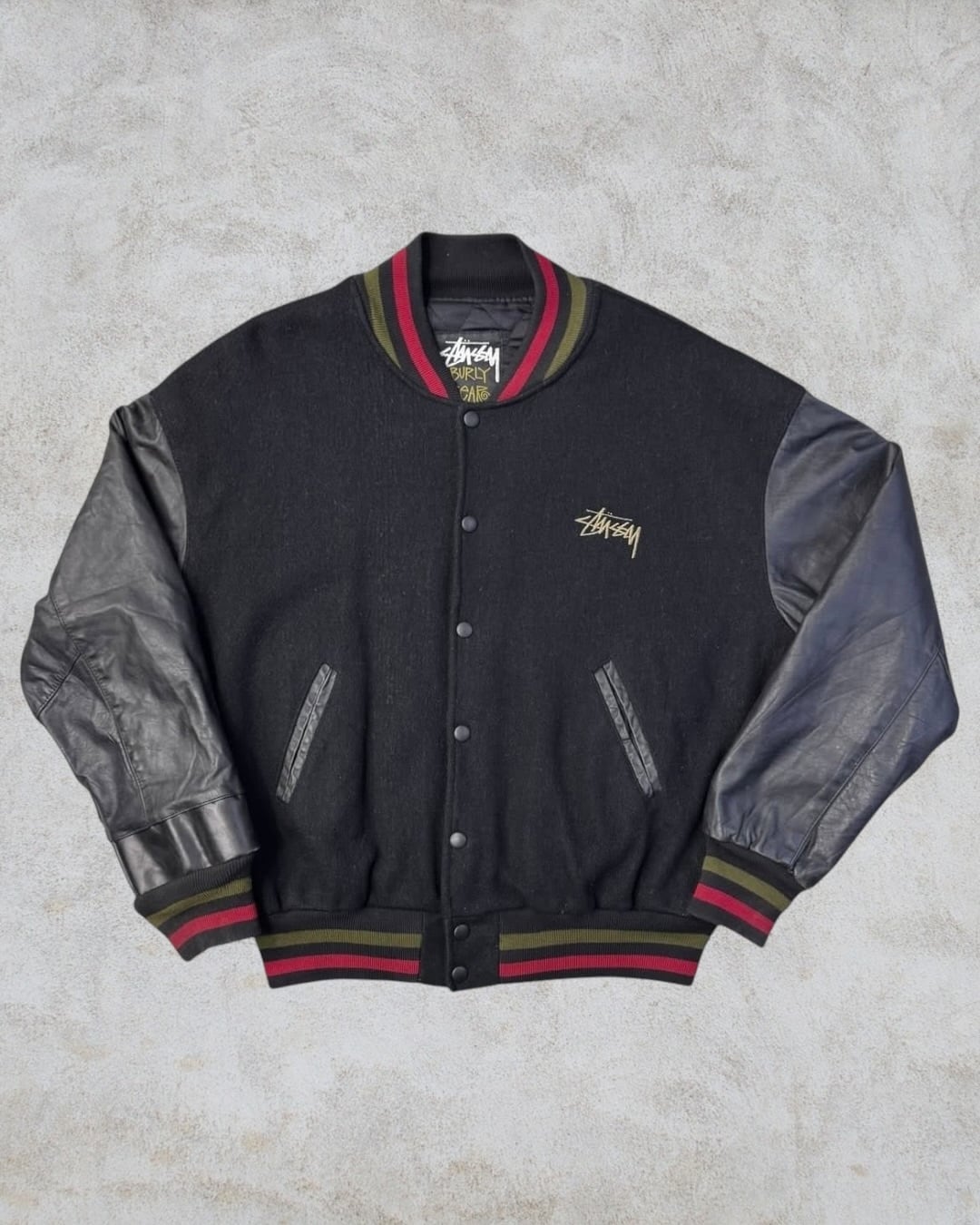 Special!!】80's~90's old stussy ”BURLY THREADS” Varsity Jacket