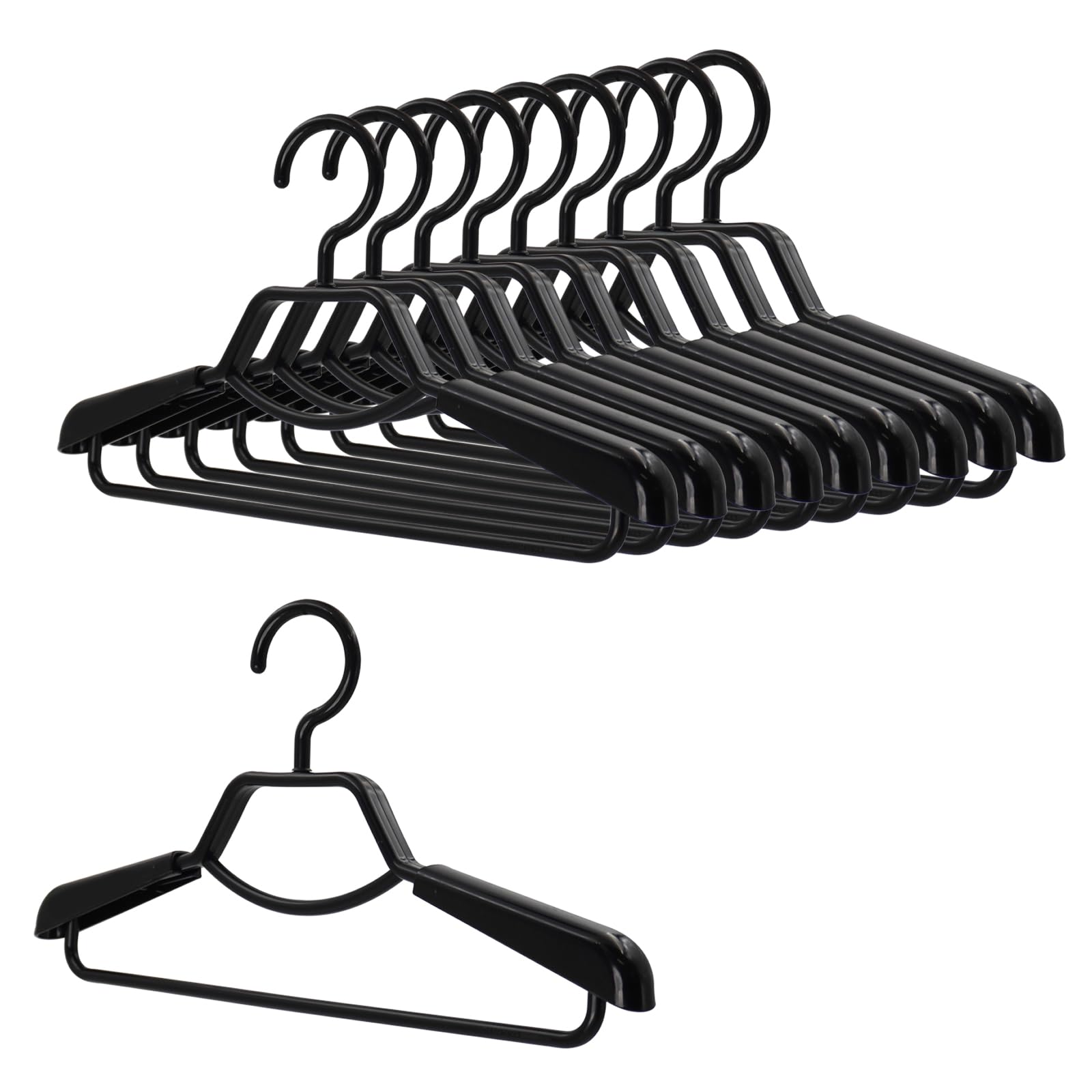 【特価処分】シンコハンガー(Shinkohanger) 衣類用ハンガー F-Fit 形態安定シャツ用ハンガー2本組×5セット ブラック 日本製 ラック ズボン 洗濯 タオル スラックス バスタオル ネクタイ 頑丈 かたくずれ防止 物干し スカート パンツ 押し入れ 収納 コート スーツ 012888