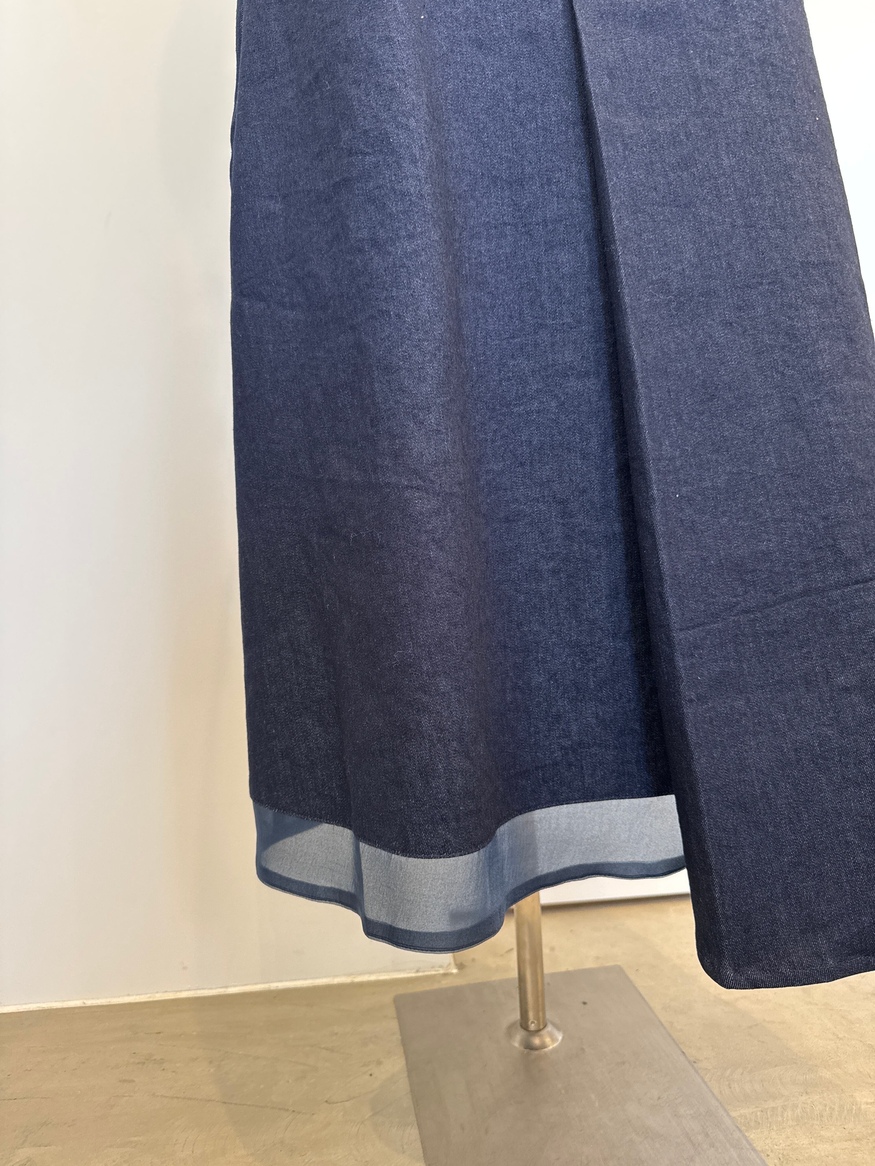 【SELECT】オーガンジー切替ストレッチタックスカート