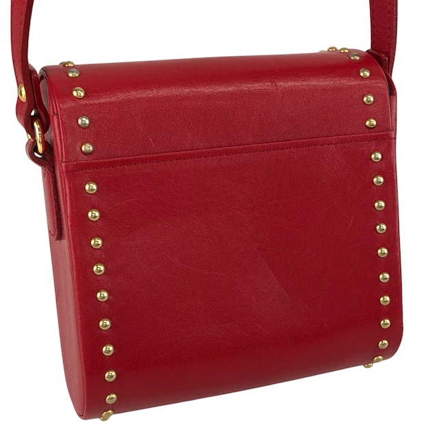 Yves Saint Laurent イヴ・サンローラン ショルダーバッグ レッド スタッズ ハート レザー ミニバッグ vintage ヴィンテージ オールド v286hg