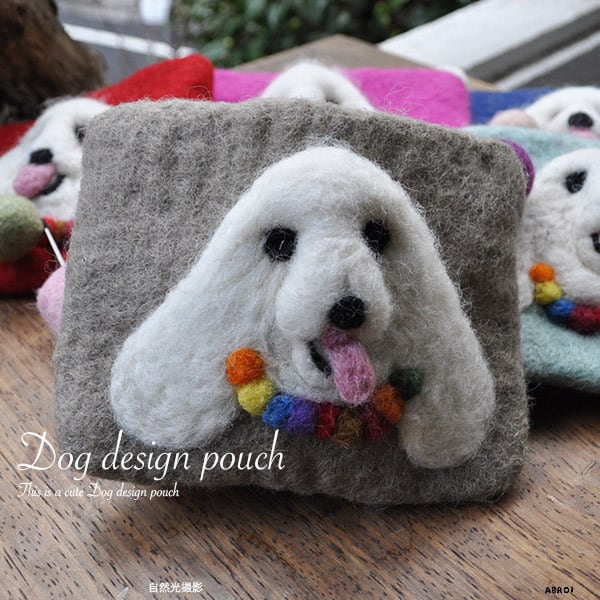 送料無料 メール便発送 】 ワンちゃんポーチ 犬ポーチ 犬顔 かわいい