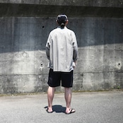 INTERIM(インテリム)INTERIM / MILK PAINT VINTAGE WASH BLACK SHUTTLE CHAMBRAY HYPER BIG US NAVY WORK SHIRT TYPE2