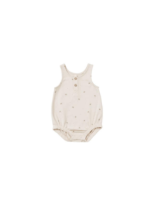 Quincy Mae - SLEEVELESS BUBBLE ROMPER / NATURAL-BEES