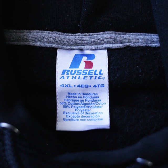 "RUSSELL ATHLETIC" XXXXL super over silhouette black sweat parka