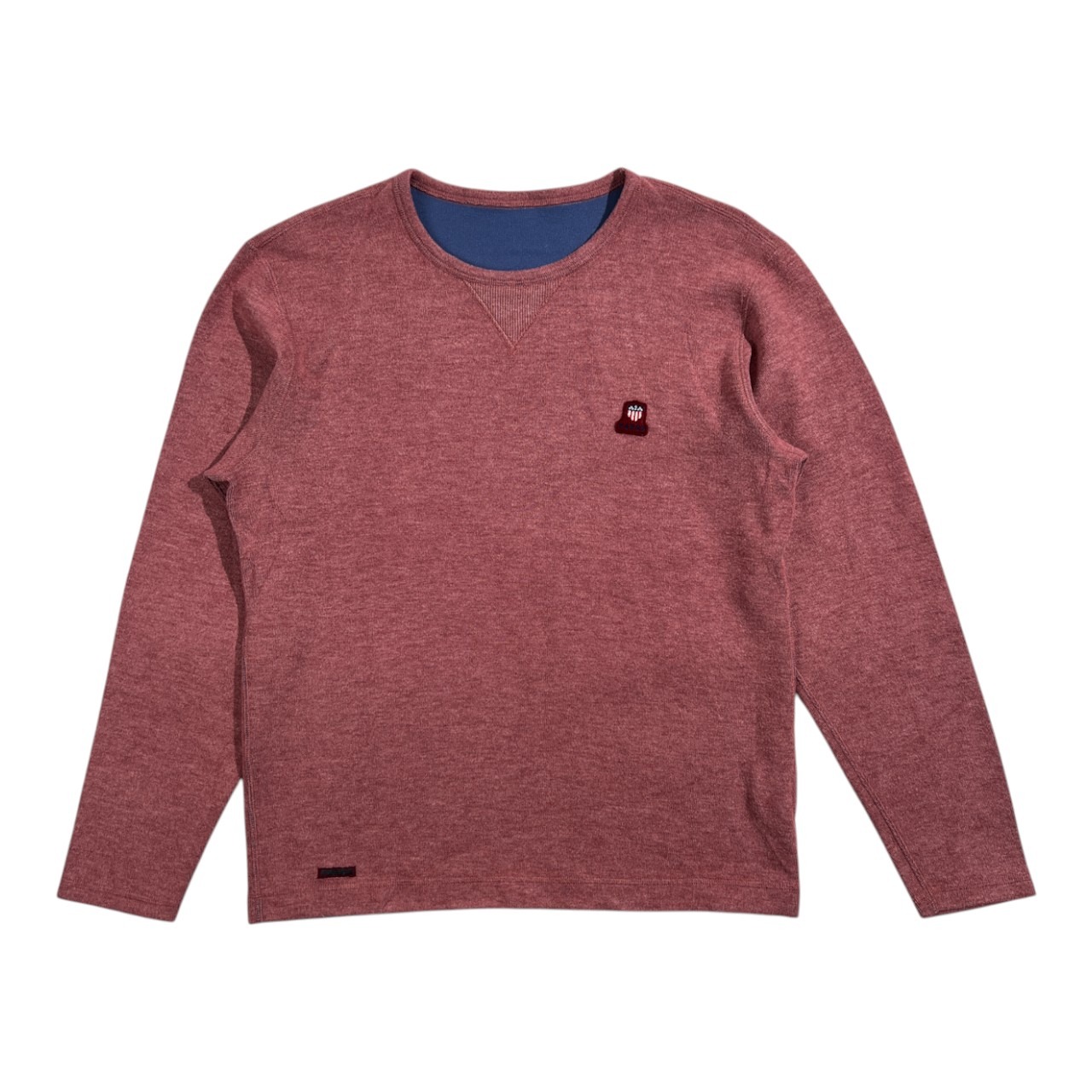 美品 PAPAS パパス Vガゼット スウェット風 トレーナー シャツ サイズ 46 S /メンズ/ピンクパープル系