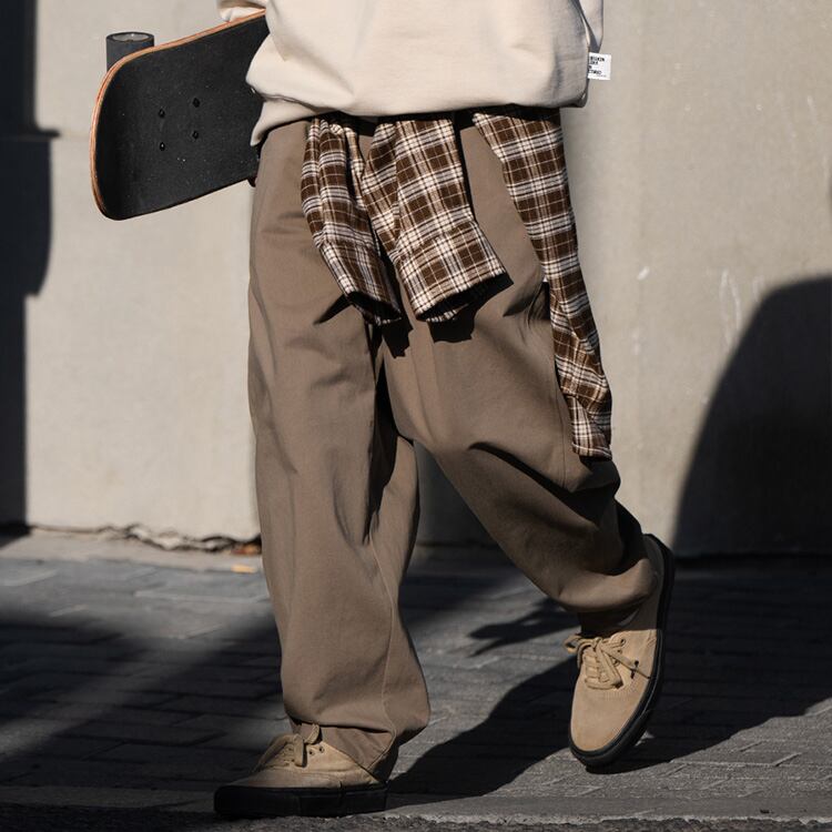 ★LOOSE SANDWASH COTTON CASUAL TROUSERS　　　A0438