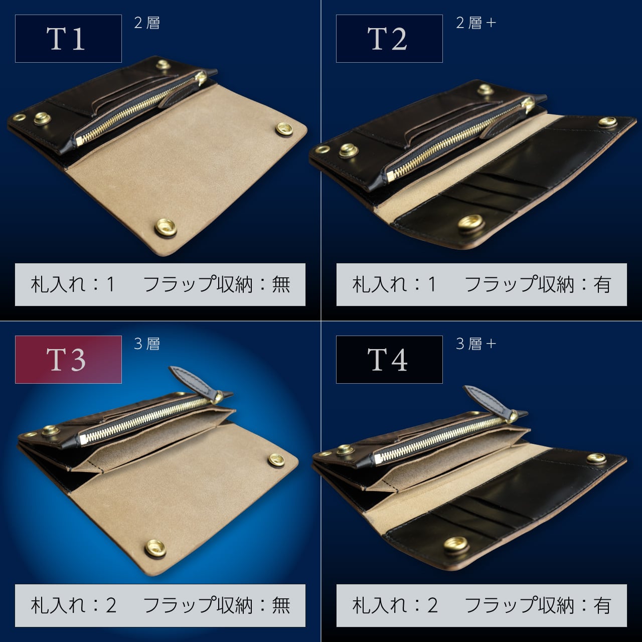 トラッカーウォレット T3 クロムエクセルBK-N-N | B.G. MANUFACT