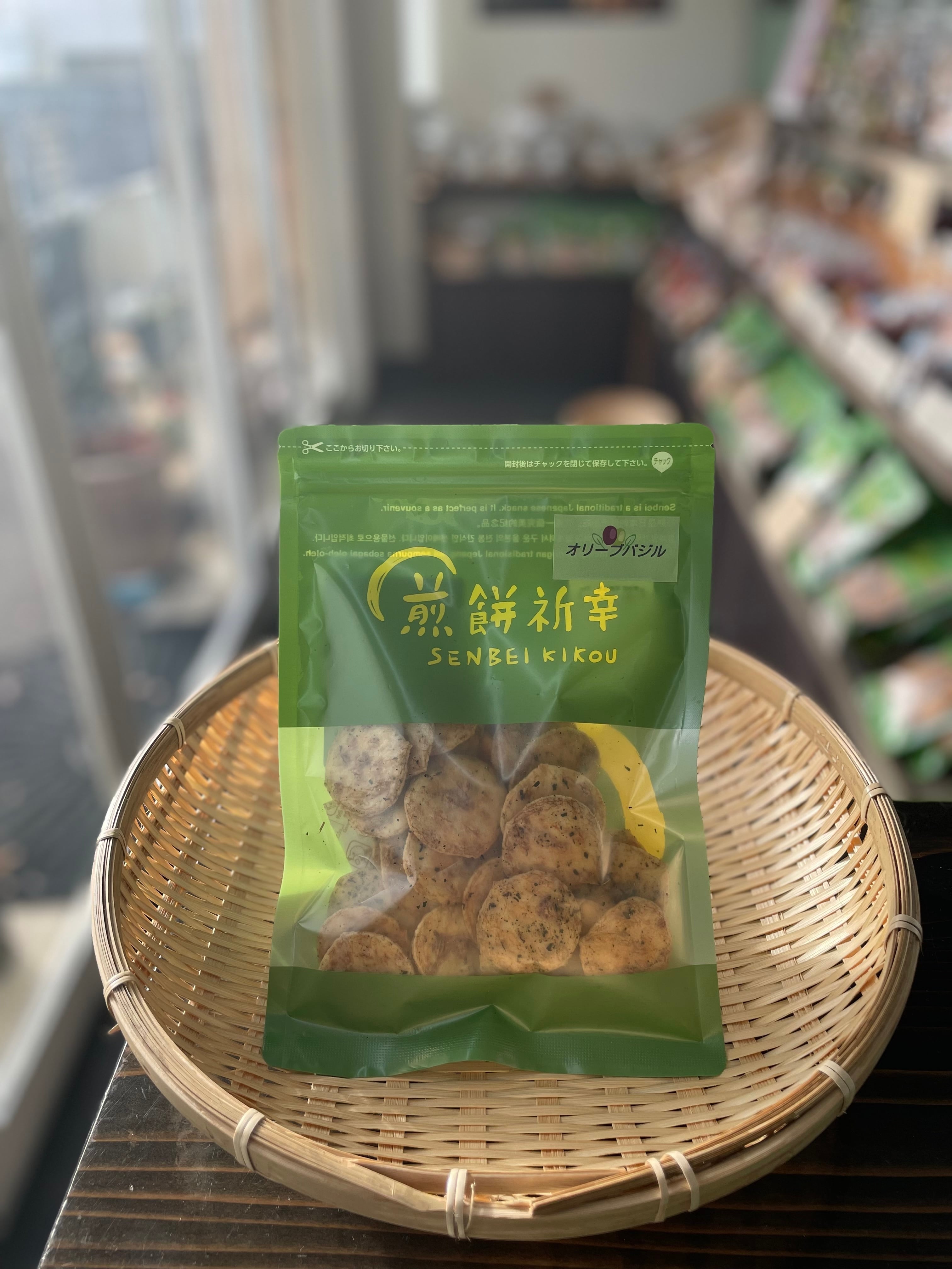 味しみかり 平小 オリーブバジル 祈幸チャック袋 | 煎餅問屋