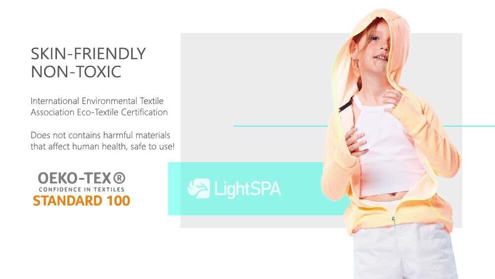 LightSPA 子供パーカー 日焼け美肌織物 涼感 UVカット PP繊維 無毒性