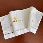 刺繍　棚飾り　白糸刺繍　色刺繍　ハンドメイドインテリア　野花　12clek23-2