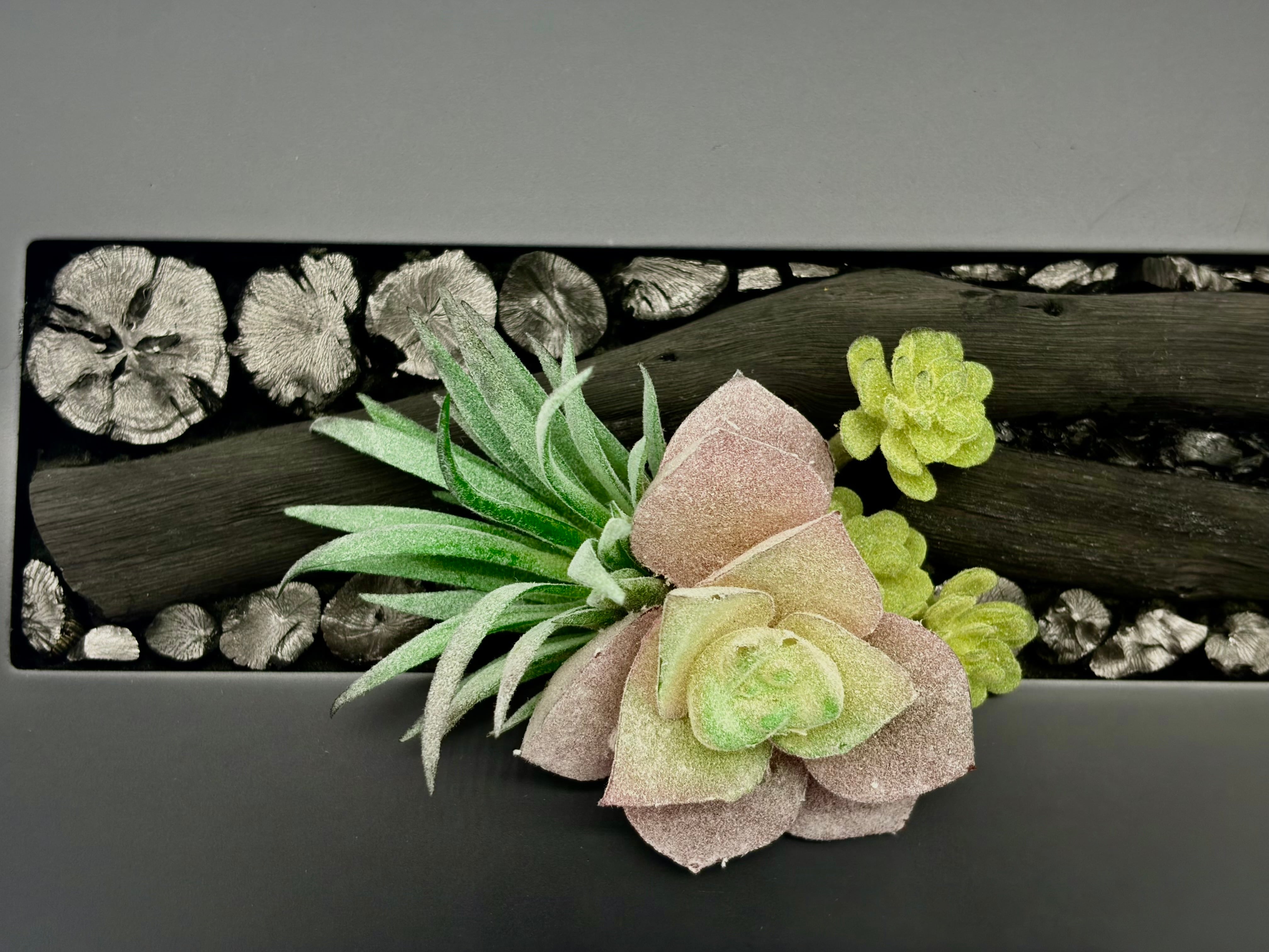 紀州備長炭 インテリア フレーム 『炭双華』type A額 40cm×15.5cm