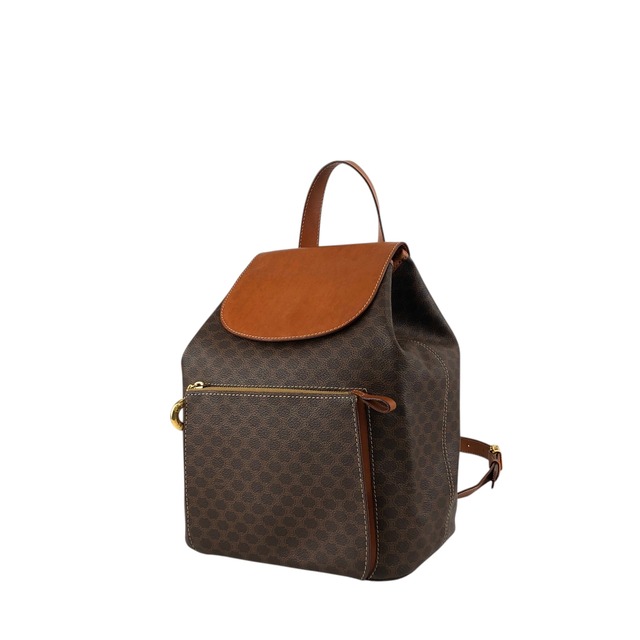 CELINE セリーヌ バックパック ブラウン マカダム PVC フラップ vintage ヴィンテージ オールド mesz66