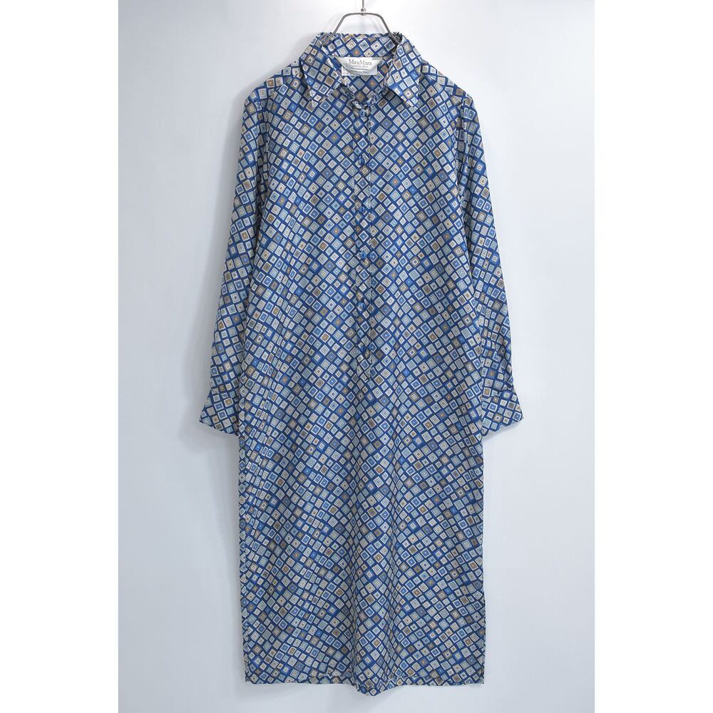 Made in Italy MaxMara マックスマーラ ピュアシルク モザイクパターン