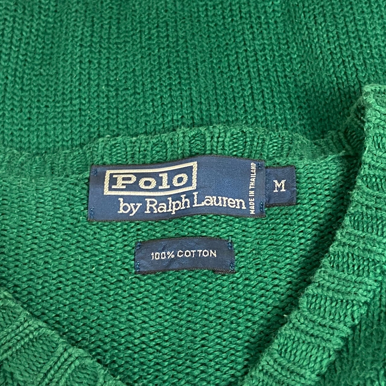 ポロバイラルフローレン ラムウール100% ニットポロシャツ セーター グリーン Polo by Ralph Lauren ポロバイラルフローレン コットンニットセーター