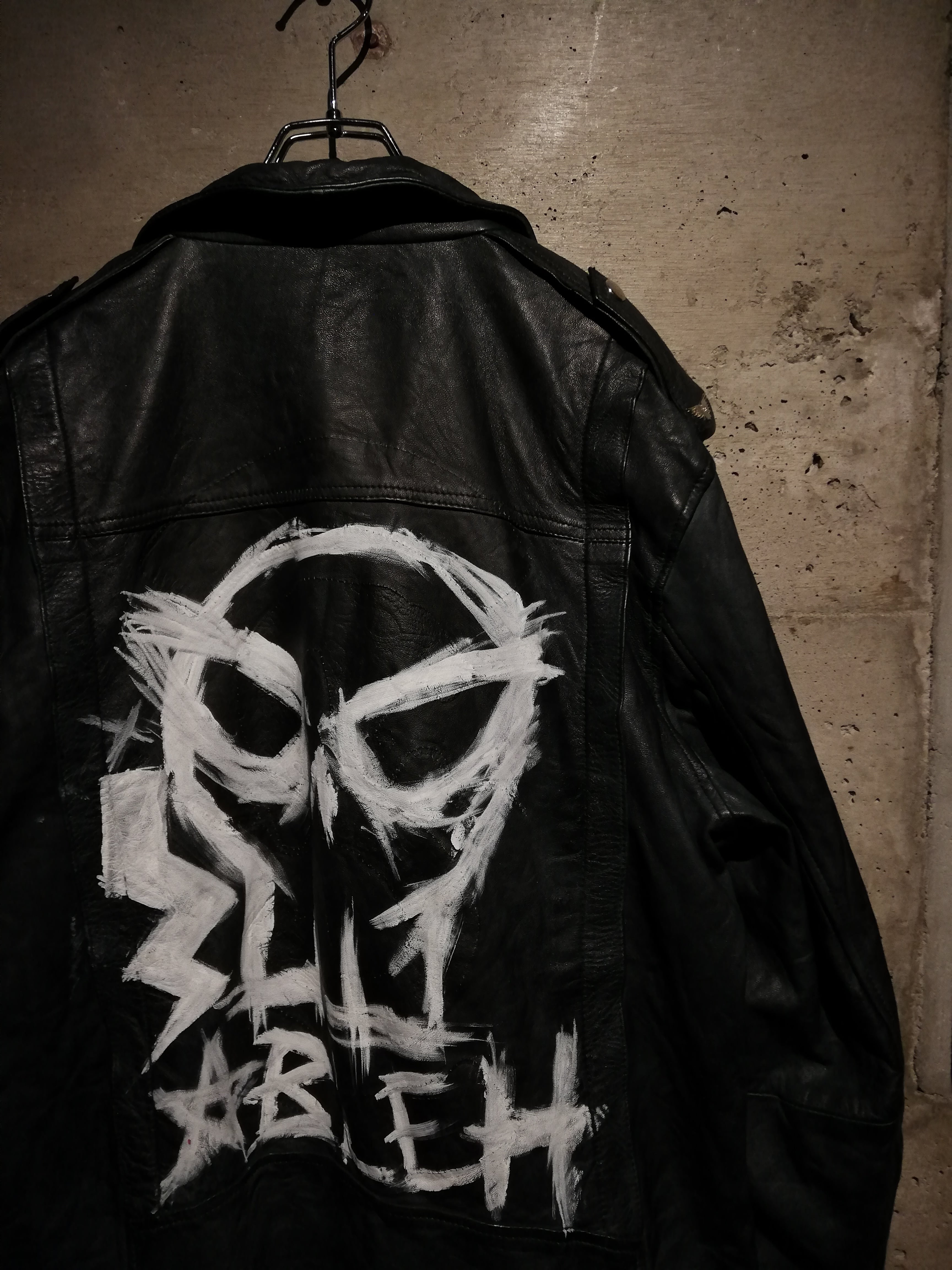 Caka】Special Hand Paint Custom Vintage Double Riders Jacket