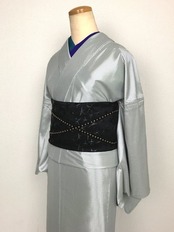 【受注商品】Rumi Rockきもの「バーズアイ」シルバー 　[B461]