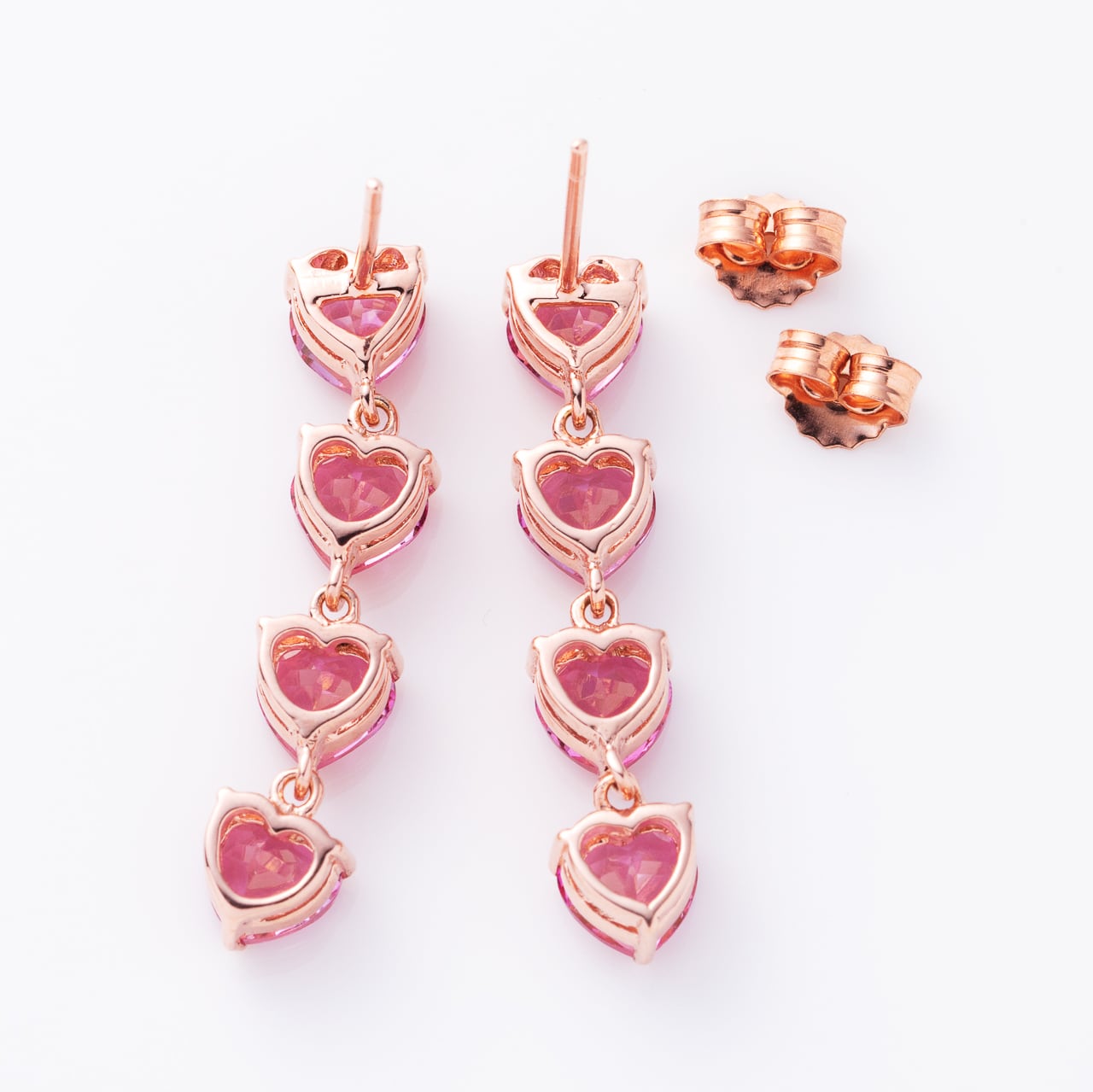 ピンクトパーズ ハート4連ピアス | Sally's Jewelry サリーズ ピンクトパーズ ハート4連ピアス | Sally's Jewelry サリーズ