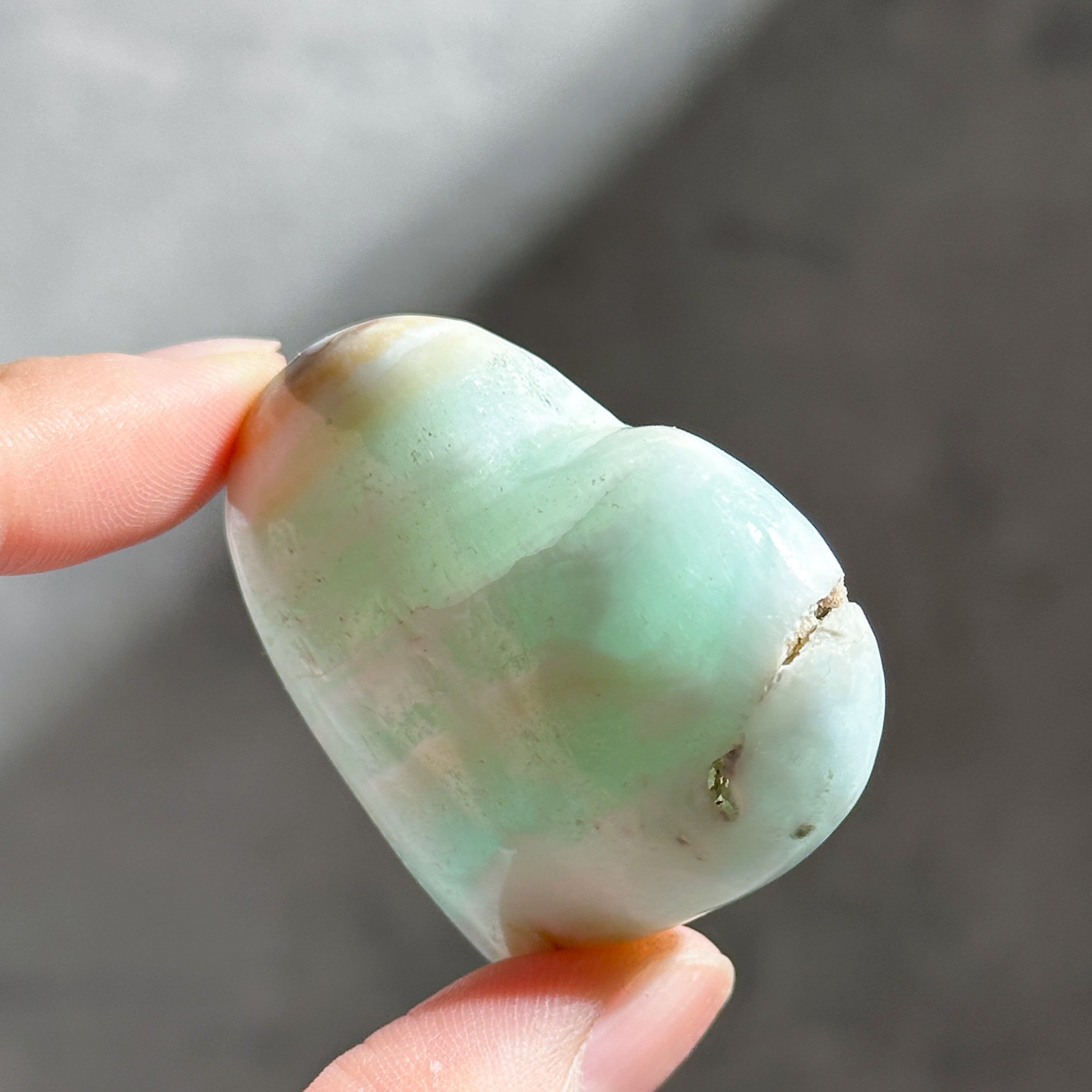 カリビアンブルーカルサイト ハート 41◇ Caribbian Blue Calcite