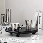 トレイ　ウェーブ　おしゃれ　化粧品　アクセサリー　アロマ　装飾　ディスプレイ　黒　ブラック