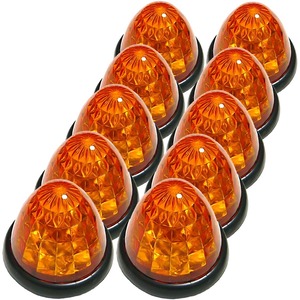 【在庫処分】Customize（カスタマイズ） トラック用 マーカーランプ サイド マーカー 16LED 24V用 標識 ランプ 汎用 10個 セット ブルー/イエロー/ブルー・レッド/イエロー/レッド/ホワイト/グリーン/ピンク 各色あり (オレンジレンズ)