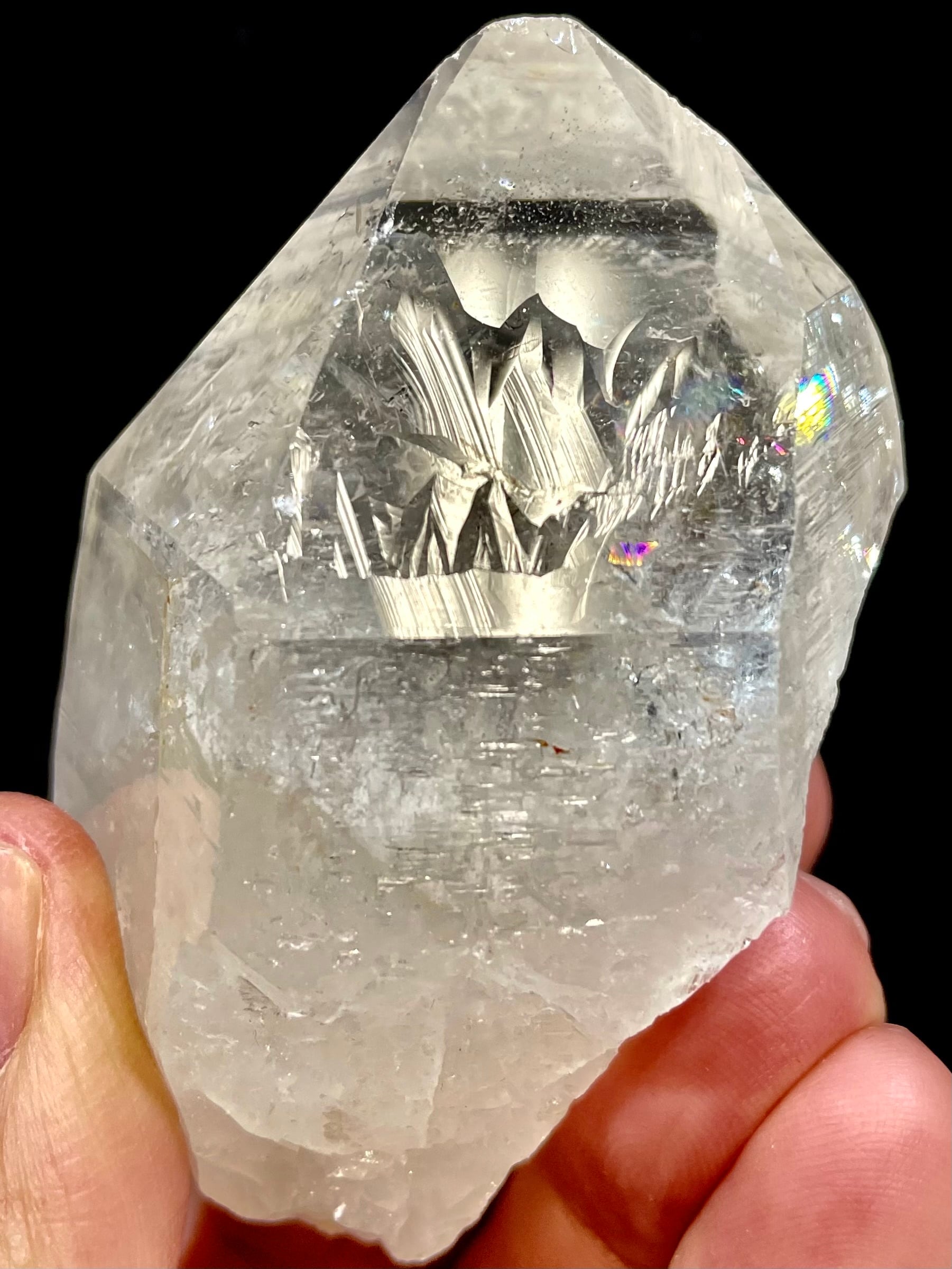 2) 採掘初期「センティエント・プラズマ」スーパークリスタル大型(セルフヒールド)レインボー・レコードキーパー