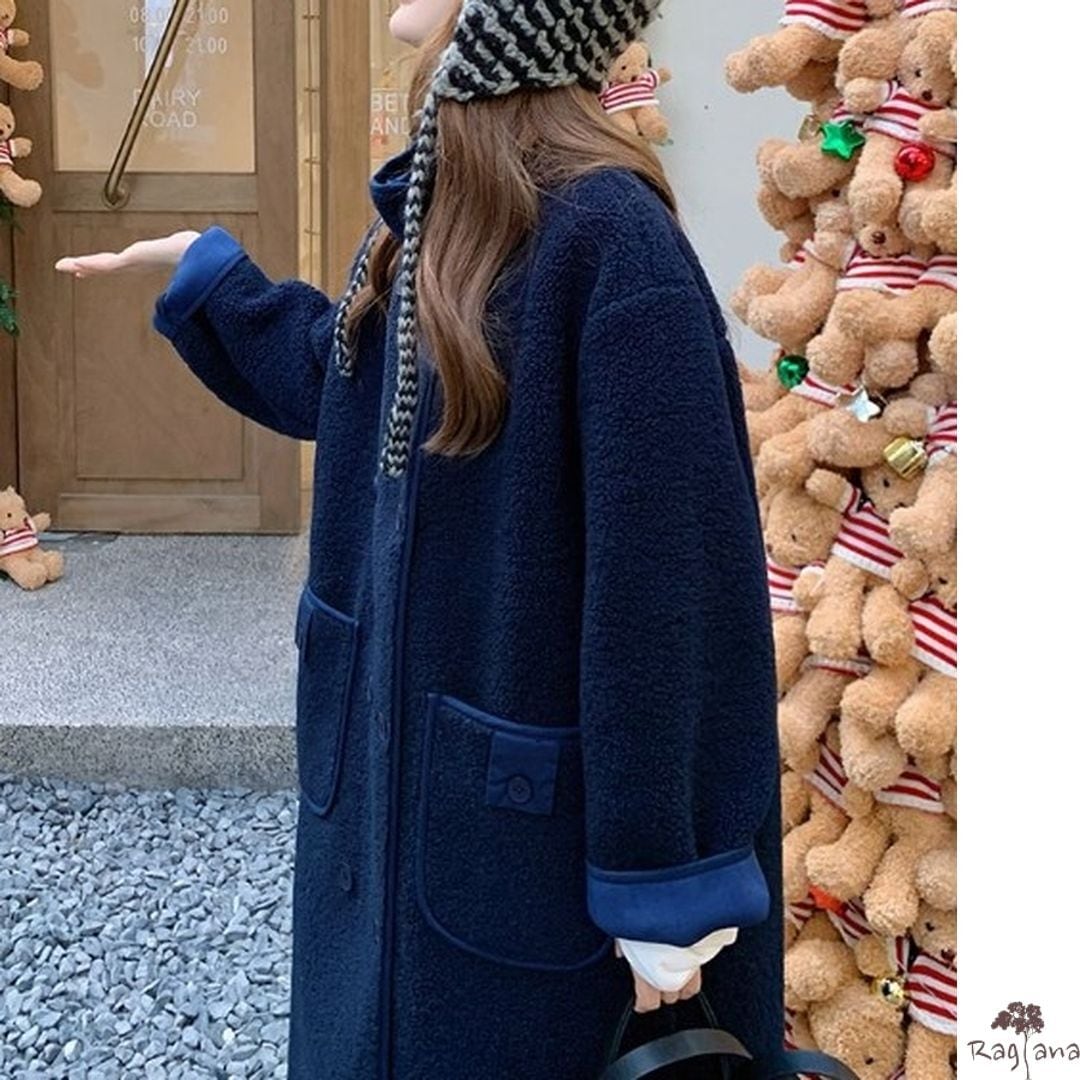 【未使用】ロロピアーナ×manzoni24 コラボ　ダークブルー ウールコート 未使用】ロロピアーナ×manzoni24 コラボ ダークブルー ウールコート 未