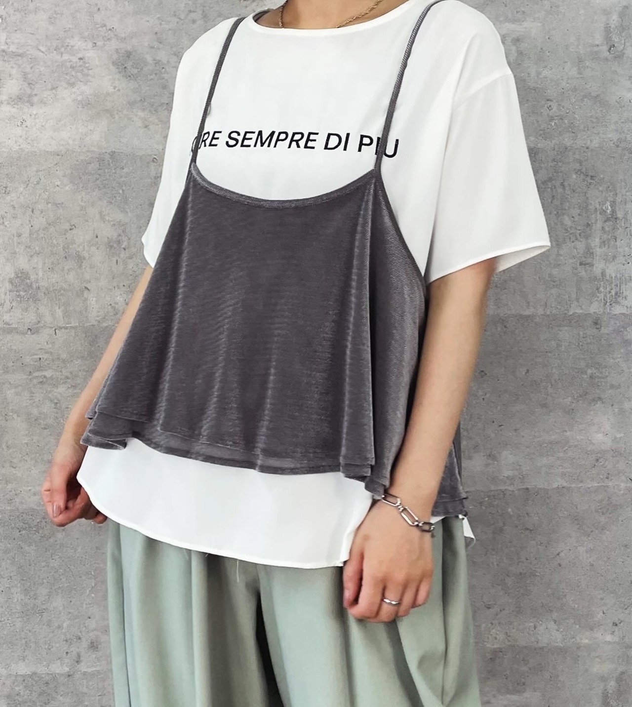 アンナケリー　Annakerry　メッシュベロアキャミソール