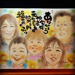 A スケッチ似顔絵 5人描写