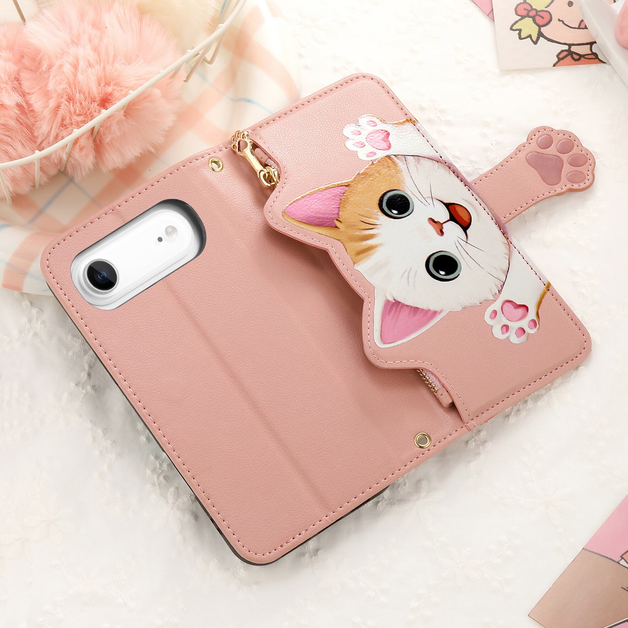 猫まみれ】2WAY 手帳型 iPhone 17 16 15 14 13 ケース 小銭入れ 財布付