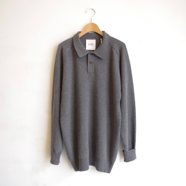 PERSONAL MATTERS PROJECT N°05 MERINO WOOL POLO NECK SWEATER  DARK GREY
