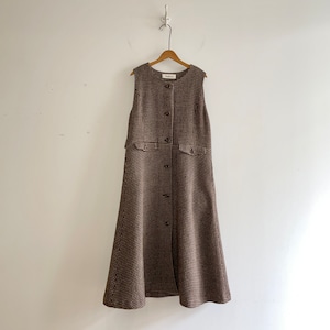 C-4223【Sandy】Tweed Check Sleeveless Dress