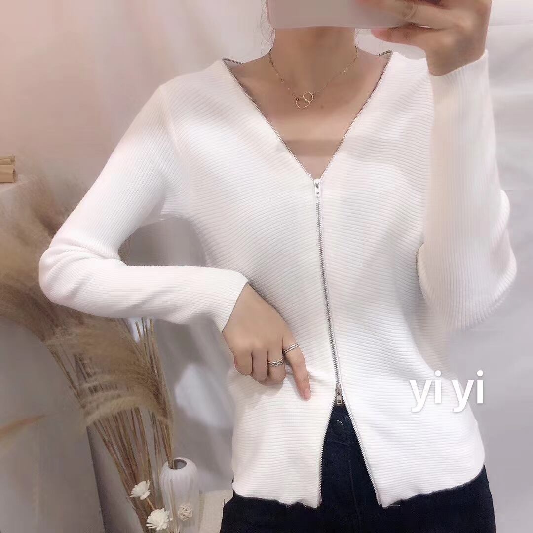 ダブルジップ　Vネックニット  AJ111-151