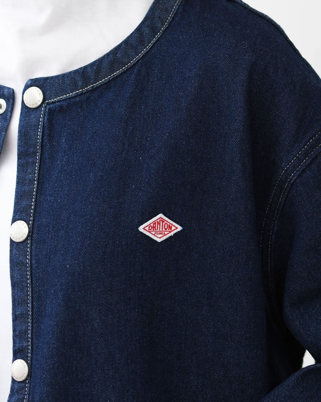 DANTON [ダントン] W DENIM COLLARLESS JACKET [DT-B0397DNS] デニム