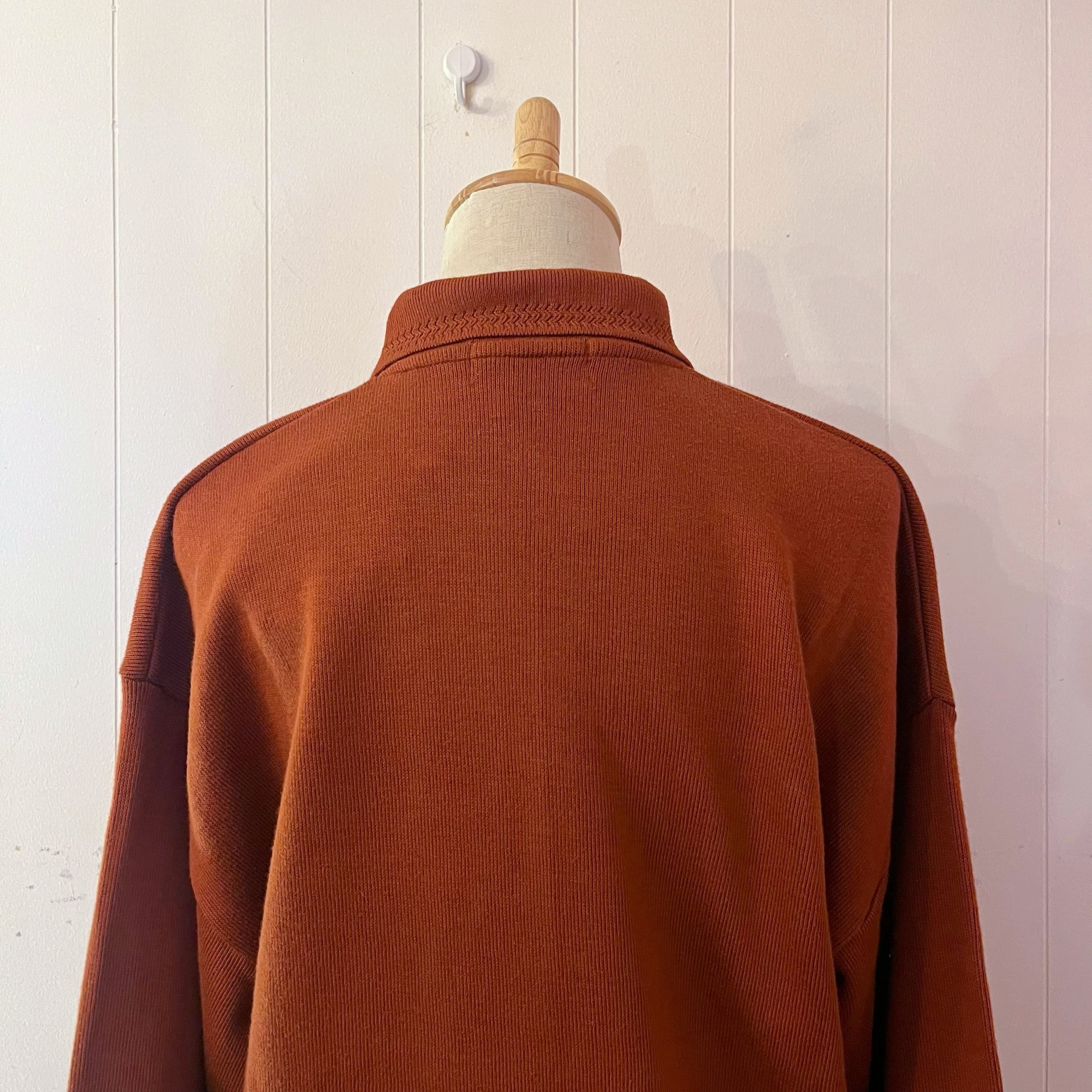 orange brown polo knit