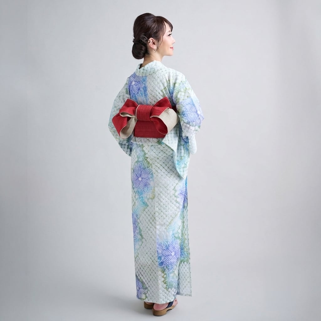 IKS 有松鳴海 レディース 浴衣 絞り 単品 緑雨 フリーサイズ | IKS