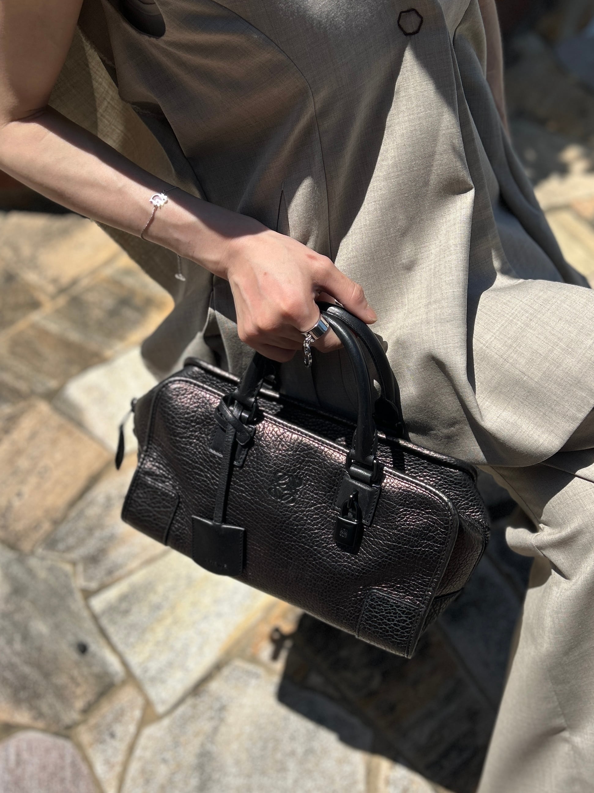 LOEWE ロエベ ハンドバッグ ブラック アナグラム レザー アマソナ ミニ