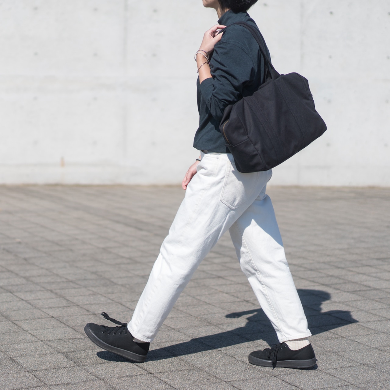 帆布のボストンバッグM ブラック