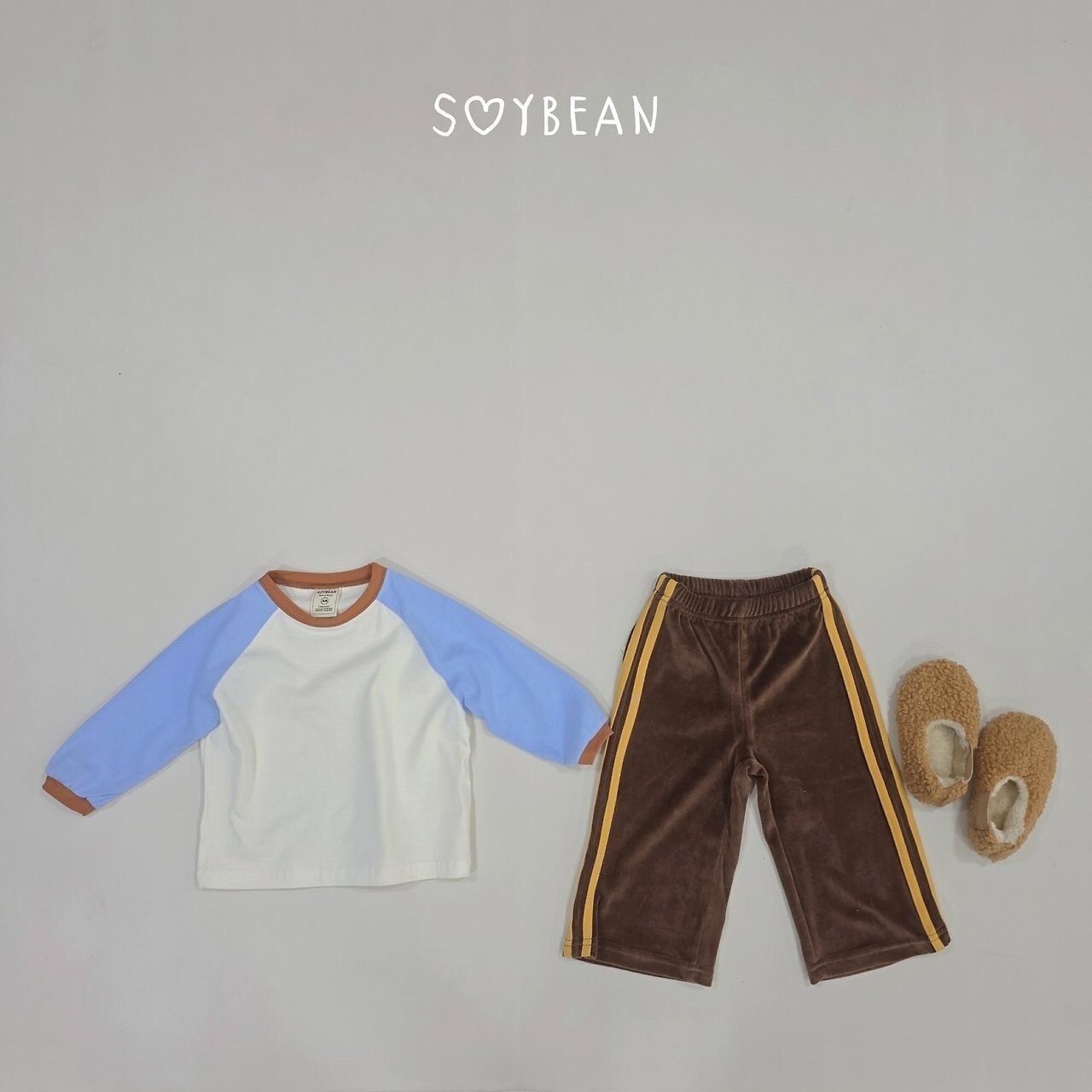 韓国子供服 / 26Autumn / soybean / カラ─ ラグランTシャツ / キッズ服 / ジュニア服 / 秋服 *XS~JM*
