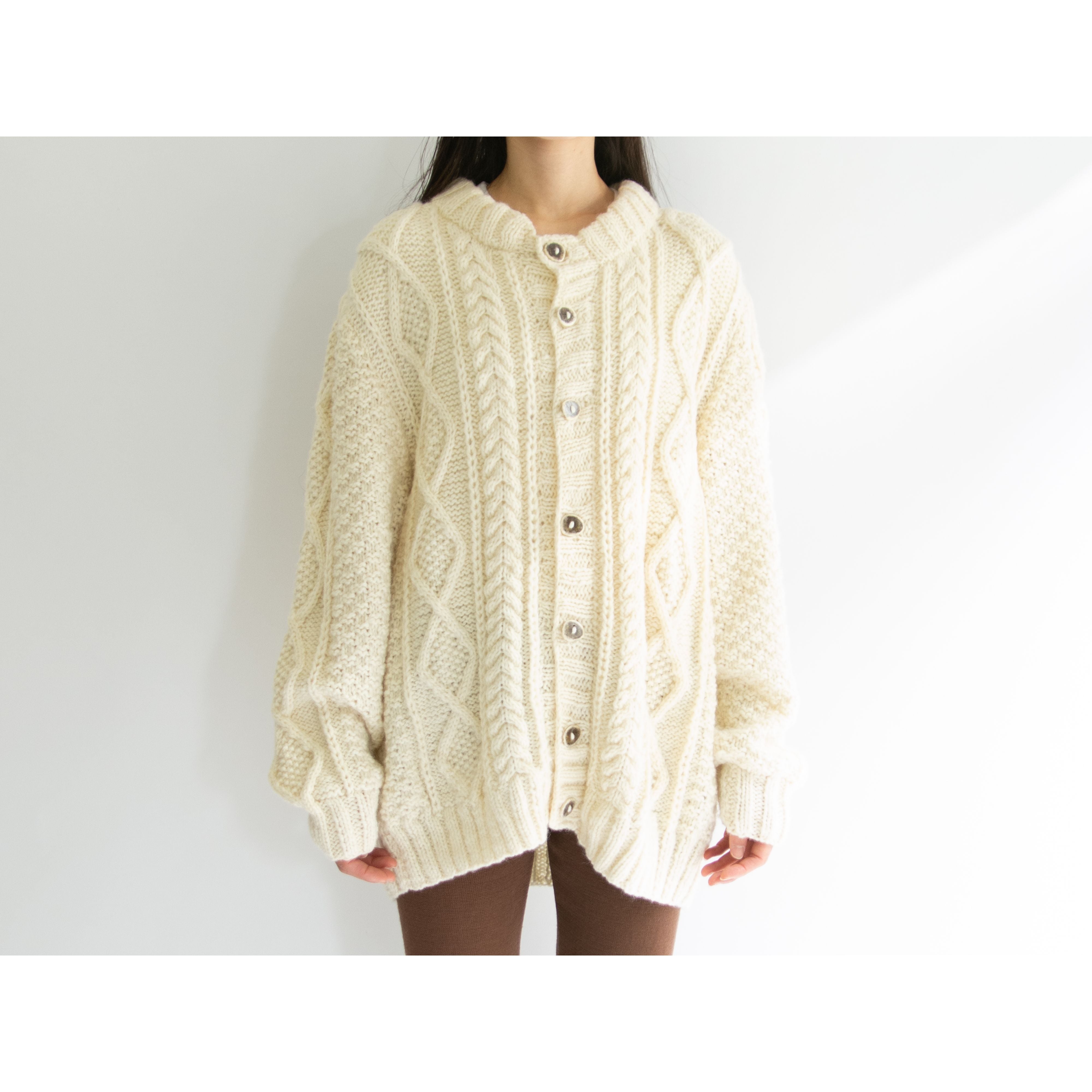 【BONZ】Made in Australia Wool Alan Knit Cardigan(オーストラリア製 ウール アランニットカーディガン セーター)