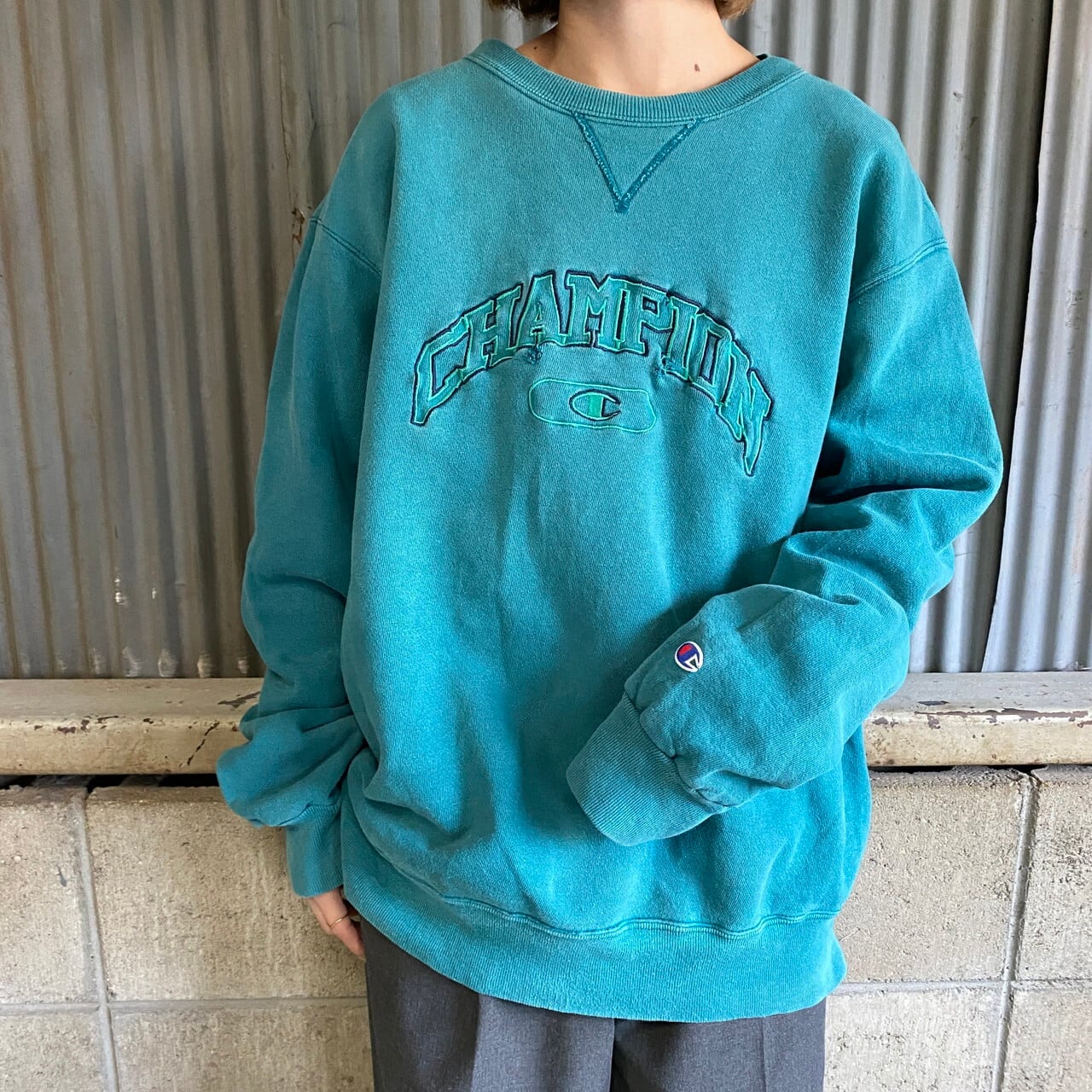 ヴィンテージ✨ 90s 柄シャツ デザインシャツ 半袖 ファイヤーシャツ 青 紺